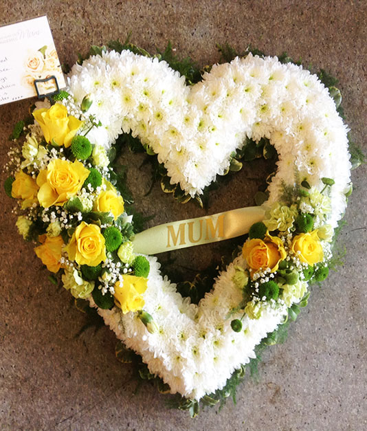 Personalised Open Based Heart Funeral Tribute