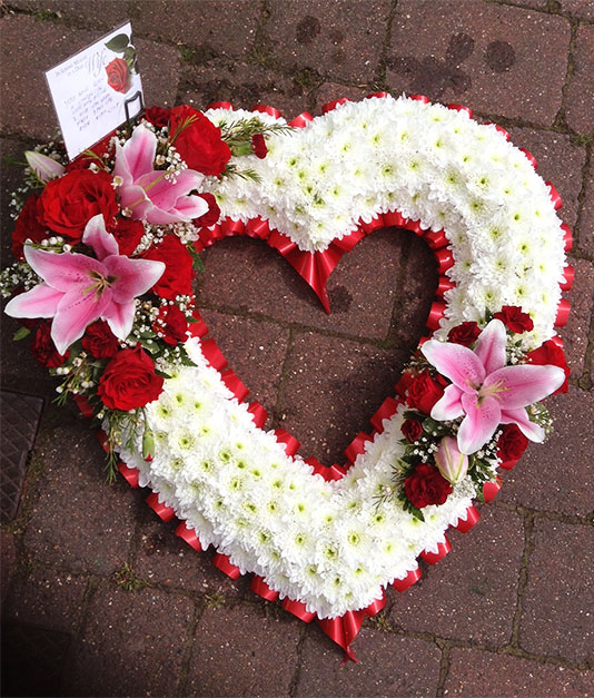 Personalised Open Based Heart Funeral Tribute 2