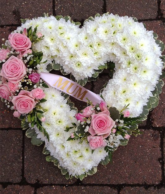 Personalised Open Based Heart Funeral Tribute 3
