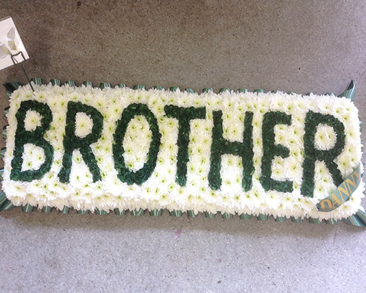 Brother Lettered Funeral Tribute