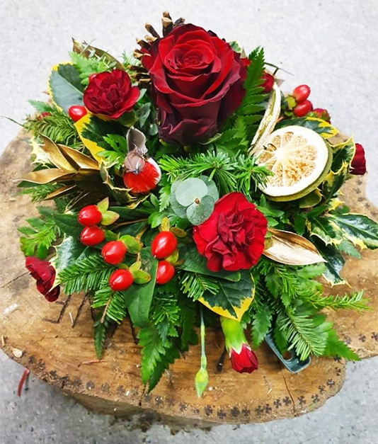 Christmas Flowers - Graveside Posy